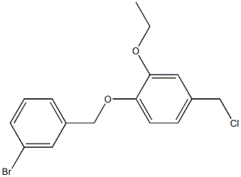 1-[(3-bromophenyl)methoxy]-4-(chloromethyl)-2-ethoxybenzene Struktur