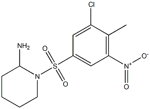 1-[(3-chloro-4-methyl-5-nitrobenzene)sulfonyl]piperidin-2-amine Struktur