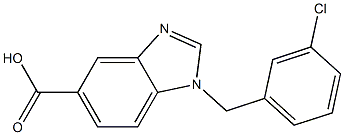 1-[(3-chlorophenyl)methyl]-1H-1,3-benzodiazole-5-carboxylic acid Struktur