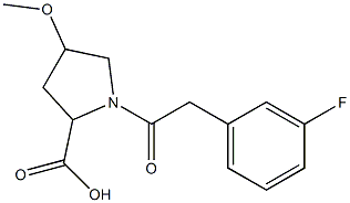 1-[(3-fluorophenyl)acetyl]-4-methoxypyrrolidine-2-carboxylic acid Struktur