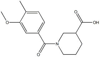 1-[(3-methoxy-4-methylphenyl)carbonyl]piperidine-3-carboxylic acid Struktur