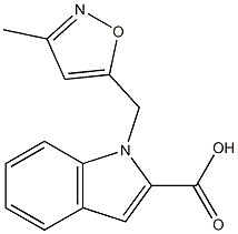 1-[(3-methyl-1,2-oxazol-5-yl)methyl]-1H-indole-2-carboxylic acid Struktur