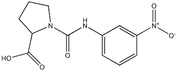 1-[(3-nitrophenyl)carbamoyl]pyrrolidine-2-carboxylic acid Struktur