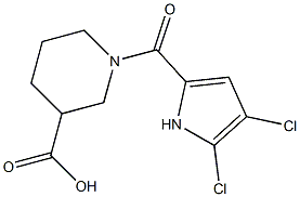 1-[(4,5-dichloro-1H-pyrrol-2-yl)carbonyl]piperidine-3-carboxylic acid Struktur