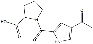 1-[(4-acetyl-1H-pyrrol-2-yl)carbonyl]pyrrolidine-2-carboxylic acid Struktur