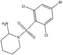 1-[(4-bromo-2,6-dichlorobenzene)sulfonyl]piperidin-2-amine Struktur