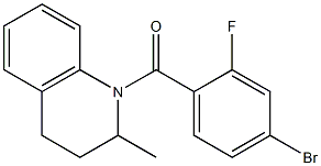 1-[(4-bromo-2-fluorophenyl)carbonyl]-2-methyl-1,2,3,4-tetrahydroquinoline Struktur