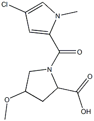 1-[(4-chloro-1-methyl-1H-pyrrol-2-yl)carbonyl]-4-methoxypyrrolidine-2-carboxylic acid Struktur