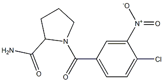 1-[(4-chloro-3-nitrophenyl)carbonyl]pyrrolidine-2-carboxamide Struktur