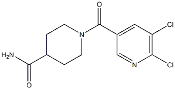 1-[(5,6-dichloropyridin-3-yl)carbonyl]piperidine-4-carboxamide Struktur