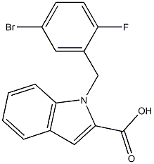 1-[(5-bromo-2-fluorophenyl)methyl]-1H-indole-2-carboxylic acid Struktur