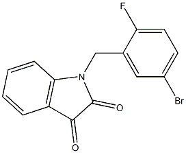 1-[(5-bromo-2-fluorophenyl)methyl]-2,3-dihydro-1H-indole-2,3-dione Struktur