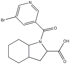 1-[(5-bromopyridin-3-yl)carbonyl]-octahydro-1H-indole-2-carboxylic acid Struktur