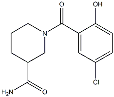 1-[(5-chloro-2-hydroxyphenyl)carbonyl]piperidine-3-carboxamide Struktur