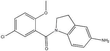 1-[(5-chloro-2-methoxyphenyl)carbonyl]-2,3-dihydro-1H-indol-5-amine Struktur