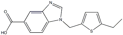 1-[(5-ethylthiophen-2-yl)methyl]-1H-1,3-benzodiazole-5-carboxylic acid Struktur