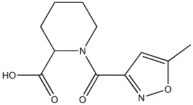 1-[(5-methyl-1,2-oxazol-3-yl)carbonyl]piperidine-2-carboxylic acid Struktur