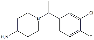 1-[1-(3-chloro-4-fluorophenyl)ethyl]piperidin-4-amine Struktur