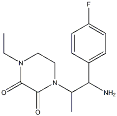 1-[1-amino-1-(4-fluorophenyl)propan-2-yl]-4-ethylpiperazine-2,3-dione Struktur