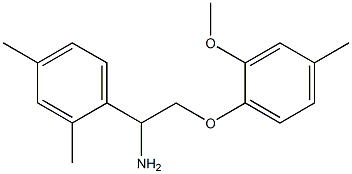 1-[1-amino-2-(2-methoxy-4-methylphenoxy)ethyl]-2,4-dimethylbenzene Struktur