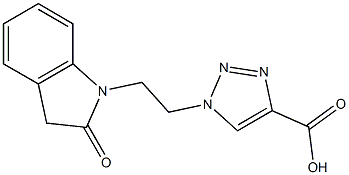 1-[2-(2-oxo-2,3-dihydro-1H-indol-1-yl)ethyl]-1H-1,2,3-triazole-4-carboxylic acid Struktur