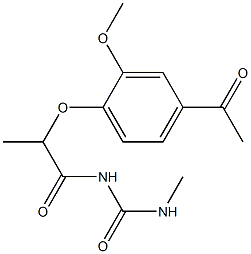 1-[2-(4-acetyl-2-methoxyphenoxy)propanoyl]-3-methylurea Struktur