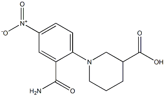 1-[2-(aminocarbonyl)-4-nitrophenyl]piperidine-3-carboxylic acid Struktur