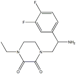 1-[2-amino-2-(3,4-difluorophenyl)ethyl]-4-ethylpiperazine-2,3-dione Struktur