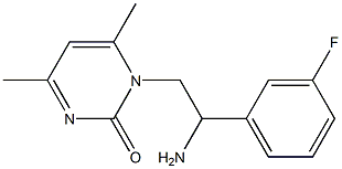 1-[2-amino-2-(3-fluorophenyl)ethyl]-4,6-dimethyl-1,2-dihydropyrimidin-2-one Struktur