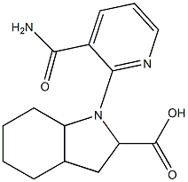 1-[3-(aminocarbonyl)pyridin-2-yl]octahydro-1H-indole-2-carboxylic acid Struktur