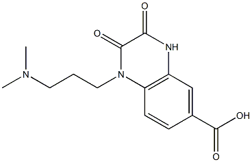 1-[3-(dimethylamino)propyl]-2,3-dioxo-1,2,3,4-tetrahydroquinoxaline-6-carboxylic acid Struktur