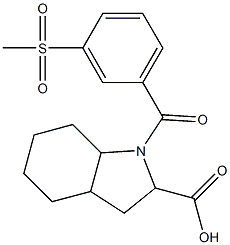 1-[3-(methylsulfonyl)benzoyl]octahydro-1H-indole-2-carboxylic acid Struktur