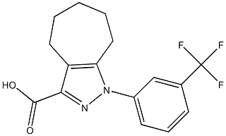 1-[3-(trifluoromethyl)phenyl]-1,4,5,6,7,8-hexahydrocyclohepta[c]pyrazole-3-carboxylic acid Struktur