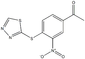 1-[3-nitro-4-(1,3,4-thiadiazol-2-ylsulfanyl)phenyl]ethan-1-one Struktur