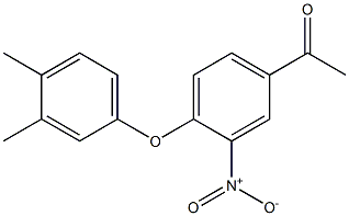 1-[4-(3,4-dimethylphenoxy)-3-nitrophenyl]ethan-1-one Struktur