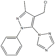 1-[4-(chloromethyl)-3-methyl-1-phenyl-1H-pyrazol-5-yl]-1H-1,2,4-triazole Struktur