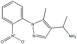 1-[5-methyl-1-(2-nitrophenyl)-1H-pyrazol-4-yl]ethan-1-amine Struktur