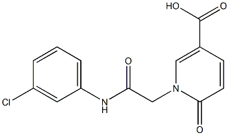 1-{[(3-chlorophenyl)carbamoyl]methyl}-6-oxo-1,6-dihydropyridine-3-carboxylic acid Struktur