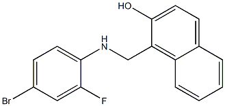 1-{[(4-bromo-2-fluorophenyl)amino]methyl}naphthalen-2-ol Struktur