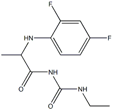 1-{2-[(2,4-difluorophenyl)amino]propanoyl}-3-ethylurea Struktur