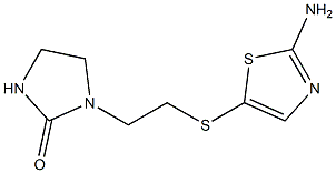 1-{2-[(2-amino-1,3-thiazol-5-yl)sulfanyl]ethyl}imidazolidin-2-one Struktur