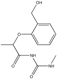 1-{2-[2-(hydroxymethyl)phenoxy]propanoyl}-3-methylurea Struktur