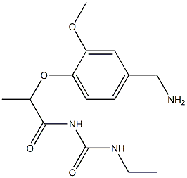 1-{2-[4-(aminomethyl)-2-methoxyphenoxy]propanoyl}-3-ethylurea Struktur