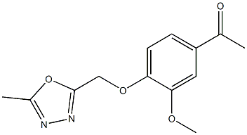 1-{3-methoxy-4-[(5-methyl-1,3,4-oxadiazol-2-yl)methoxy]phenyl}ethan-1-one Struktur