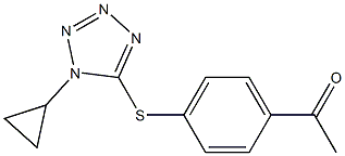 1-{4-[(1-cyclopropyl-1H-1,2,3,4-tetrazol-5-yl)sulfanyl]phenyl}ethan-1-one Struktur