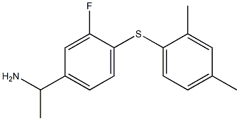 1-{4-[(2,4-dimethylphenyl)sulfanyl]-3-fluorophenyl}ethan-1-amine Struktur