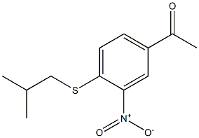 1-{4-[(2-methylpropyl)sulfanyl]-3-nitrophenyl}ethan-1-one Struktur