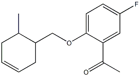 1-{5-fluoro-2-[(6-methylcyclohex-3-en-1-yl)methoxy]phenyl}ethan-1-one Struktur