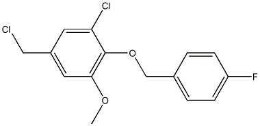 1-chloro-5-(chloromethyl)-2-[(4-fluorophenyl)methoxy]-3-methoxybenzene Struktur