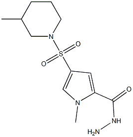 1-methyl-4-[(3-methylpiperidin-1-yl)sulfonyl]-1H-pyrrole-2-carbohydrazide Struktur